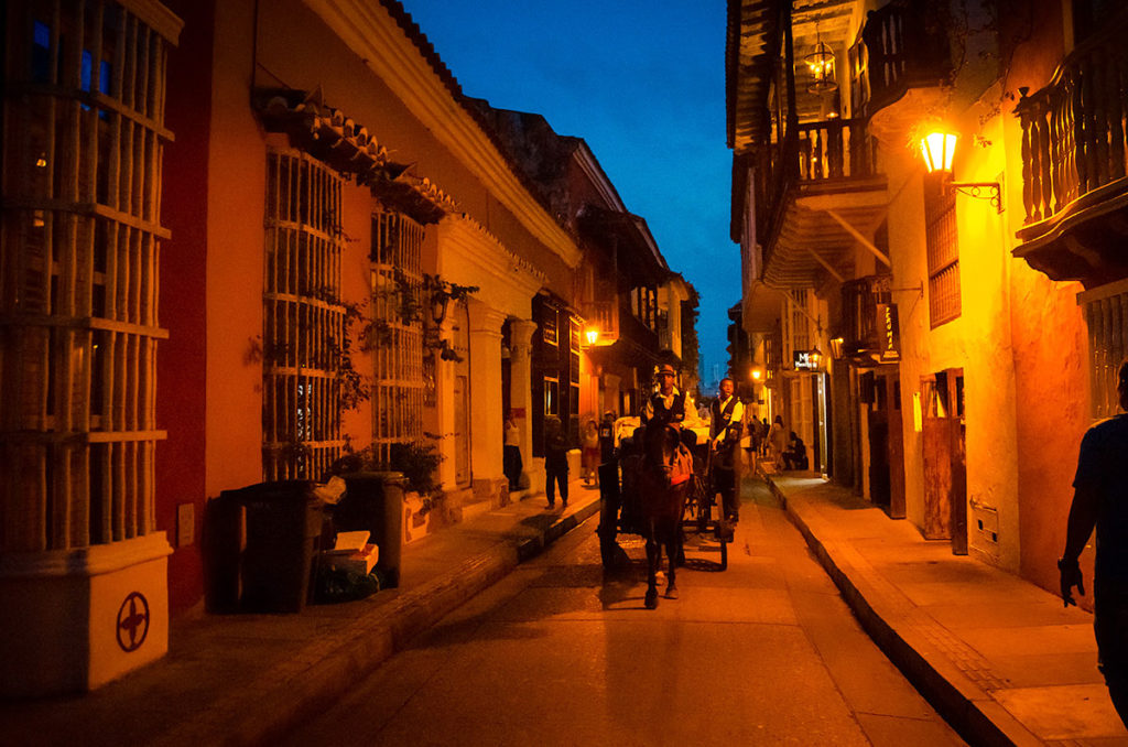 Horse carriage on a street - Cartagena