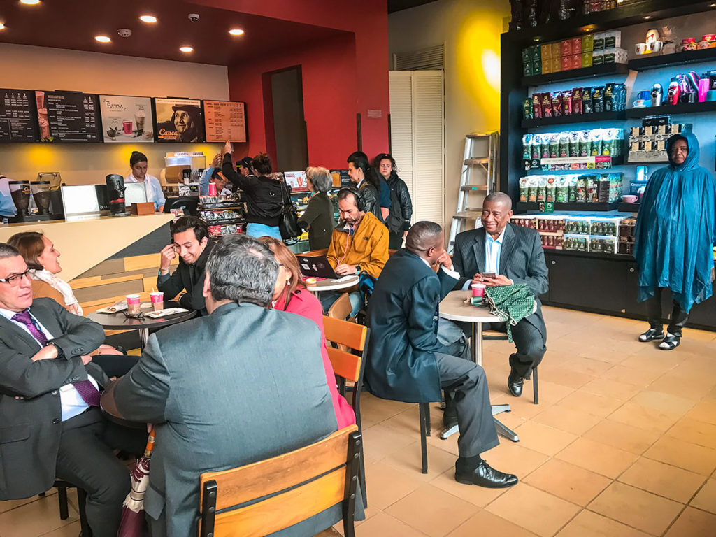 People at a coffee shop - Bogotá