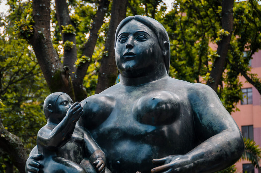 Mother and baby statue by Fernando Botero - Colombia