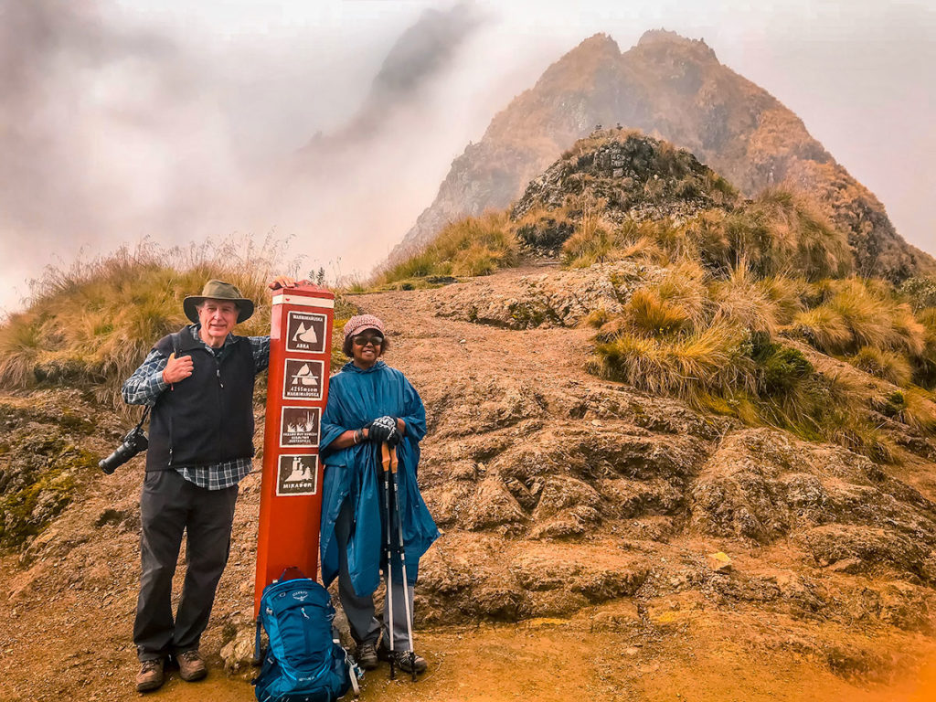 Ed and Khadija on the peak - Inca Trail