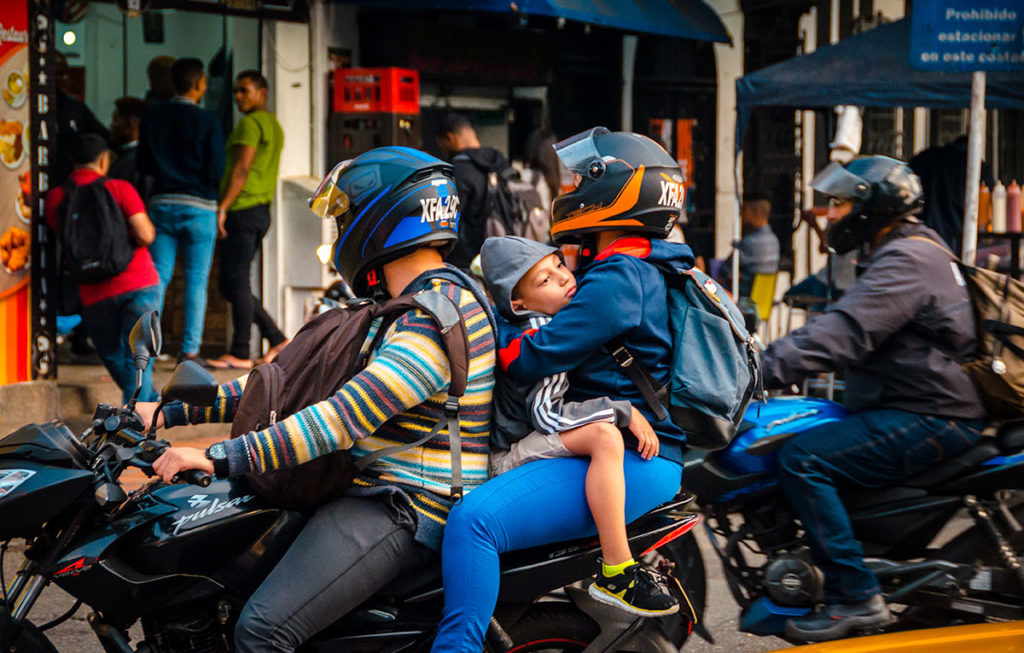 Family on a motorcycle - Medellin