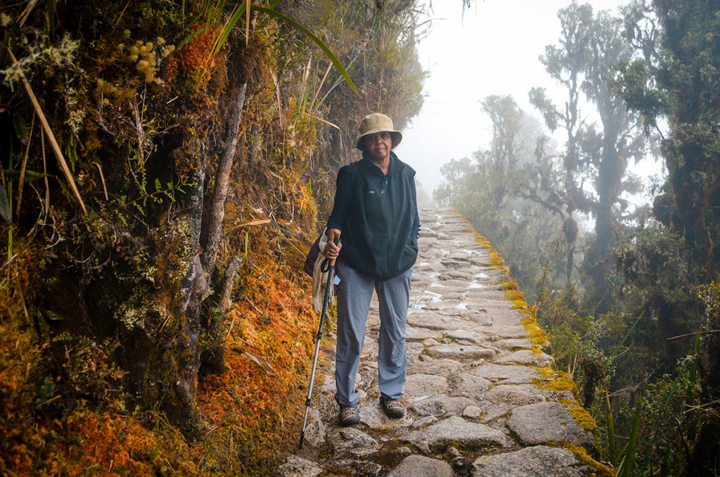 Khadija on a flat path - Inca Trail