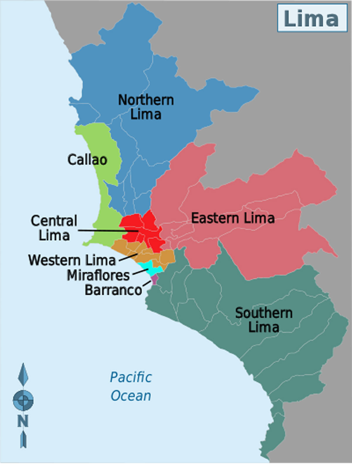 5 Lima Districts Map 