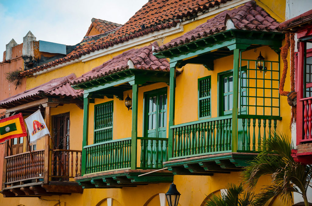 Yellow-walled colonial building - Cartagena