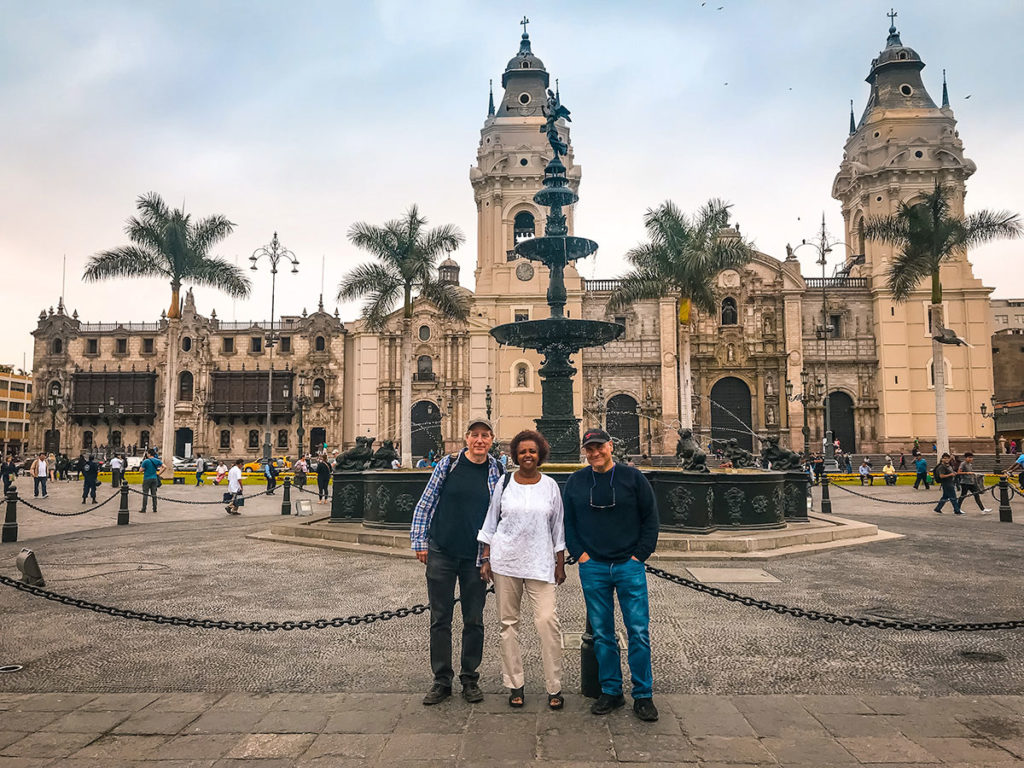 Group picture in front of the Cathedral of Lima - Peru