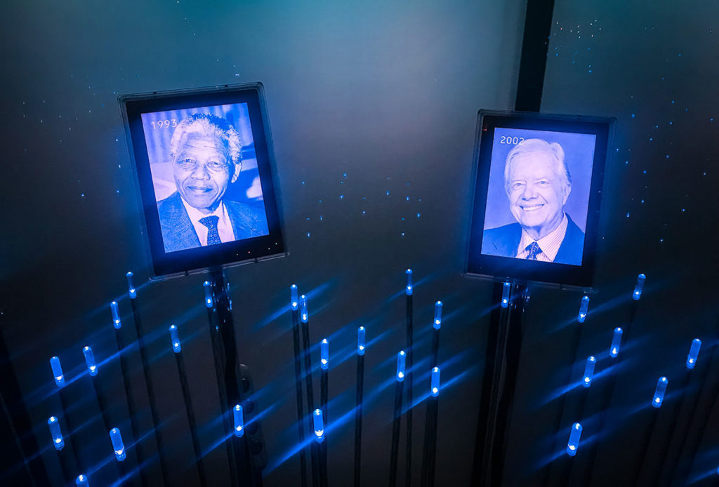 Nelson Mandela and Jimmy Carter portraits- Nobel Peace Center