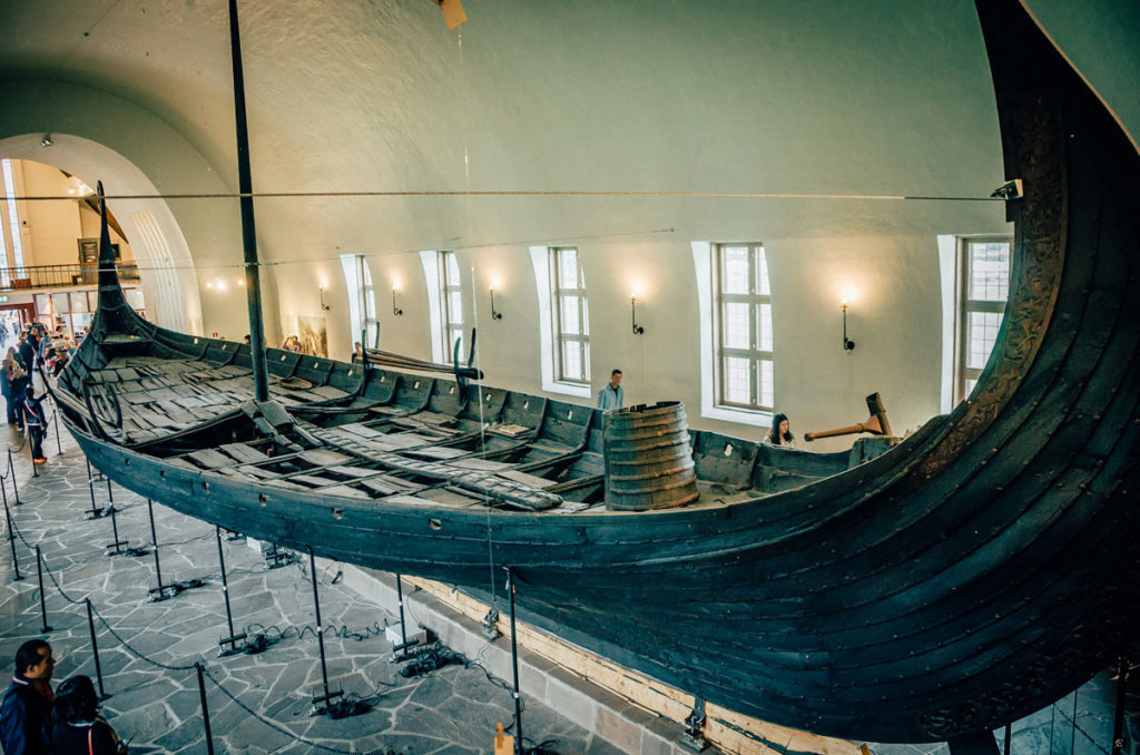 Oseberg Ship display - Viking Ship Museum