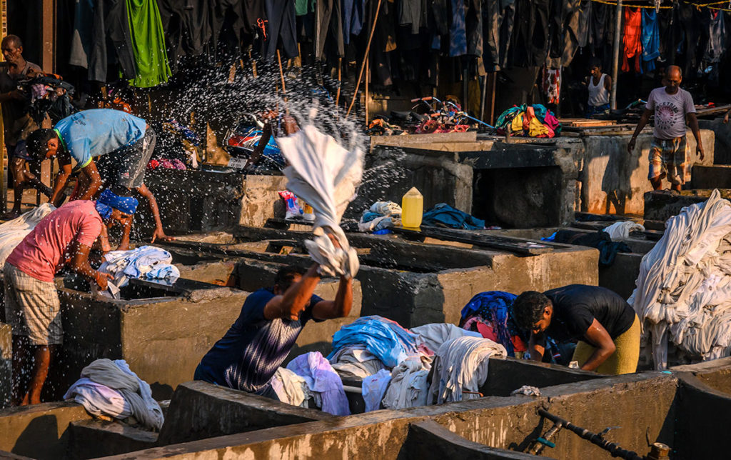 People doing laundry at the Dhobi Ghat - Mumbai