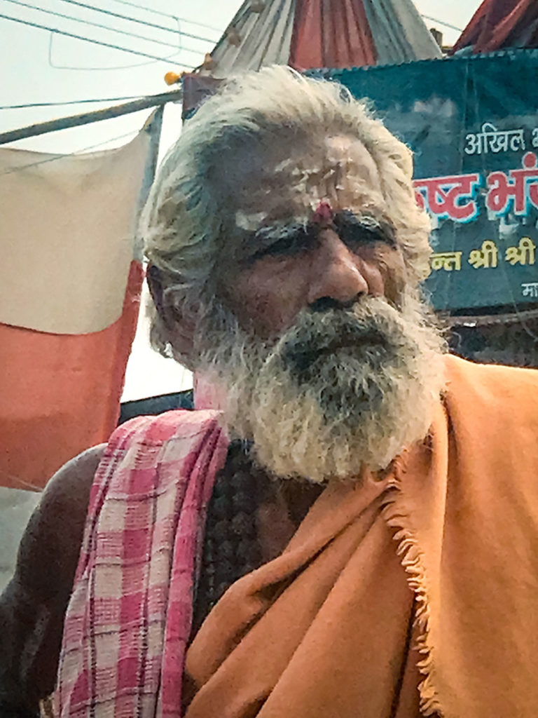 Close-up shot of a sadhu - India