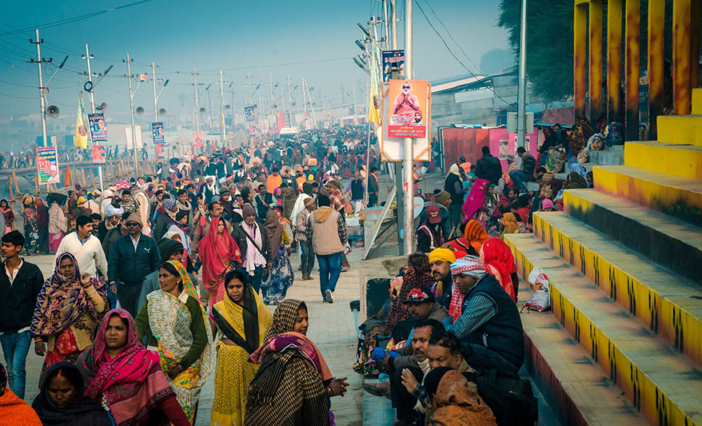 Crowd of pilgrims during the Kumbh Mela - India