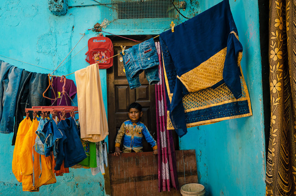 Young boy at the doorway - Dharavi