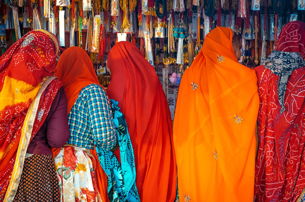 Women At Costume Jewelry Stand - India