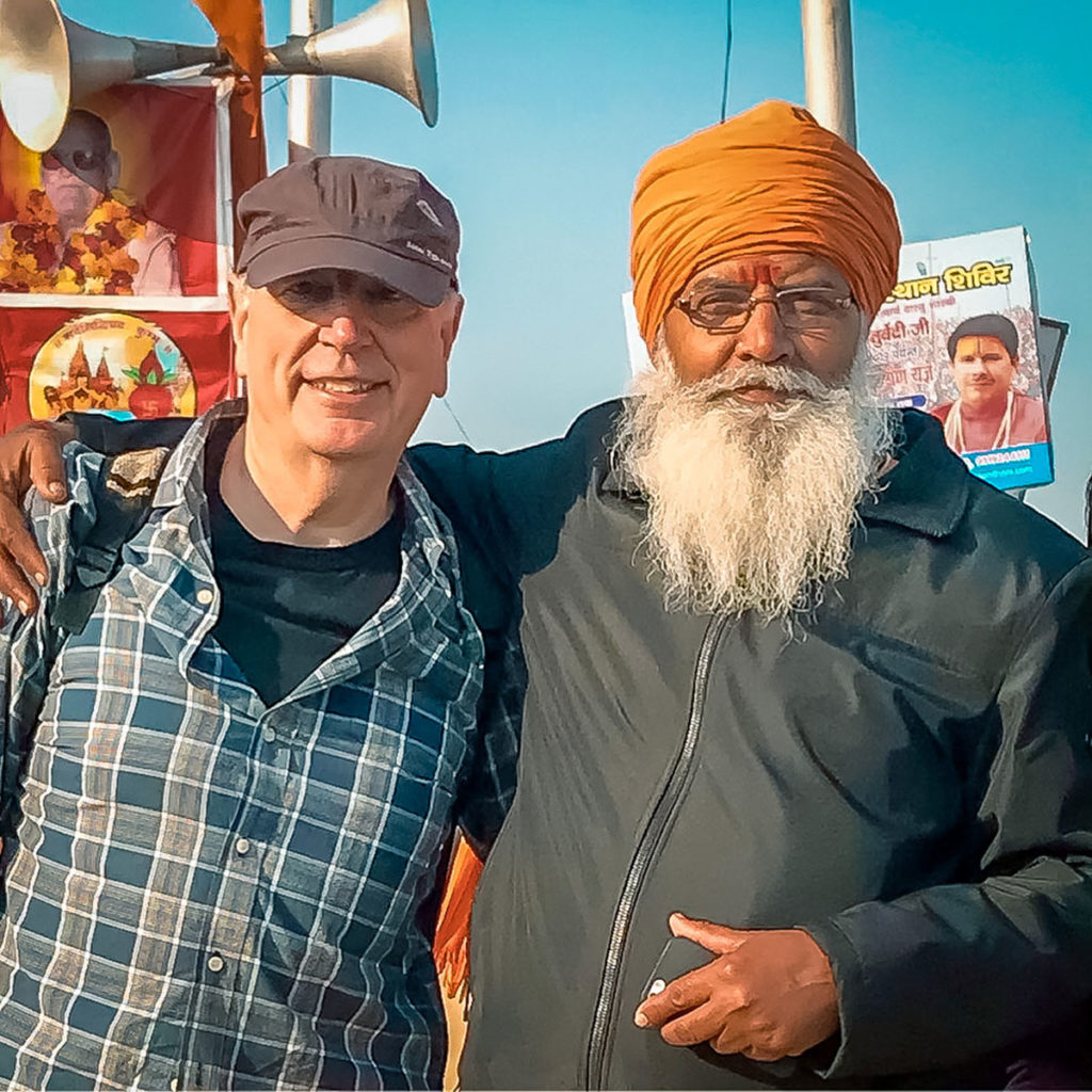 Ed with an Indian man wearing a Turban - India
