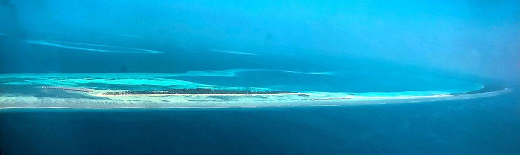 View of an island from the plane - Maldives