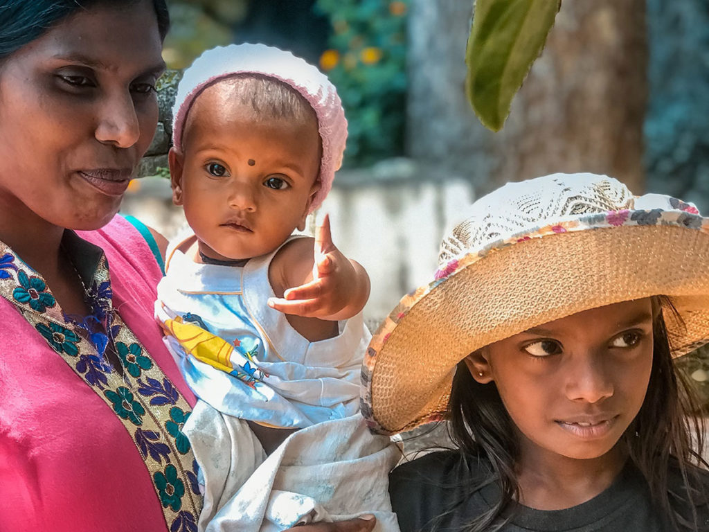 Mother with her two kids - Sri Lanka