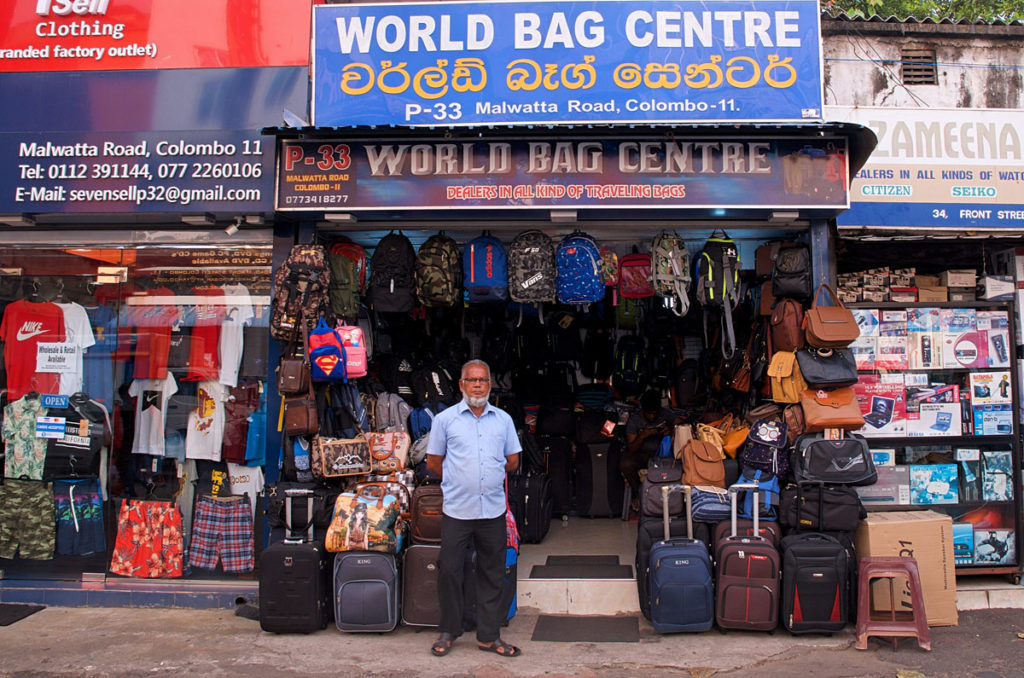 Bag Merchant in his shop - Colombo
