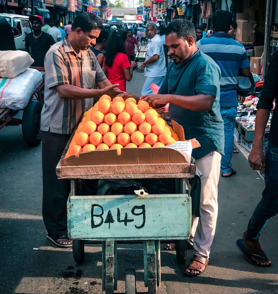 Orange vendor with his cart - Colombo