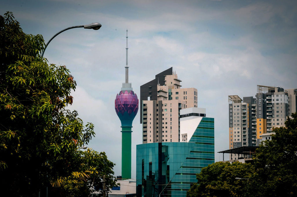 View of the Lotus Tower from a distance - Colombo