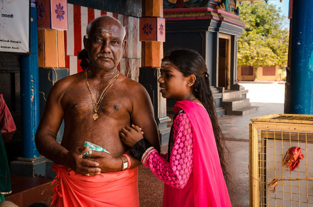 Tamil man with his daughter - Sri Lanka