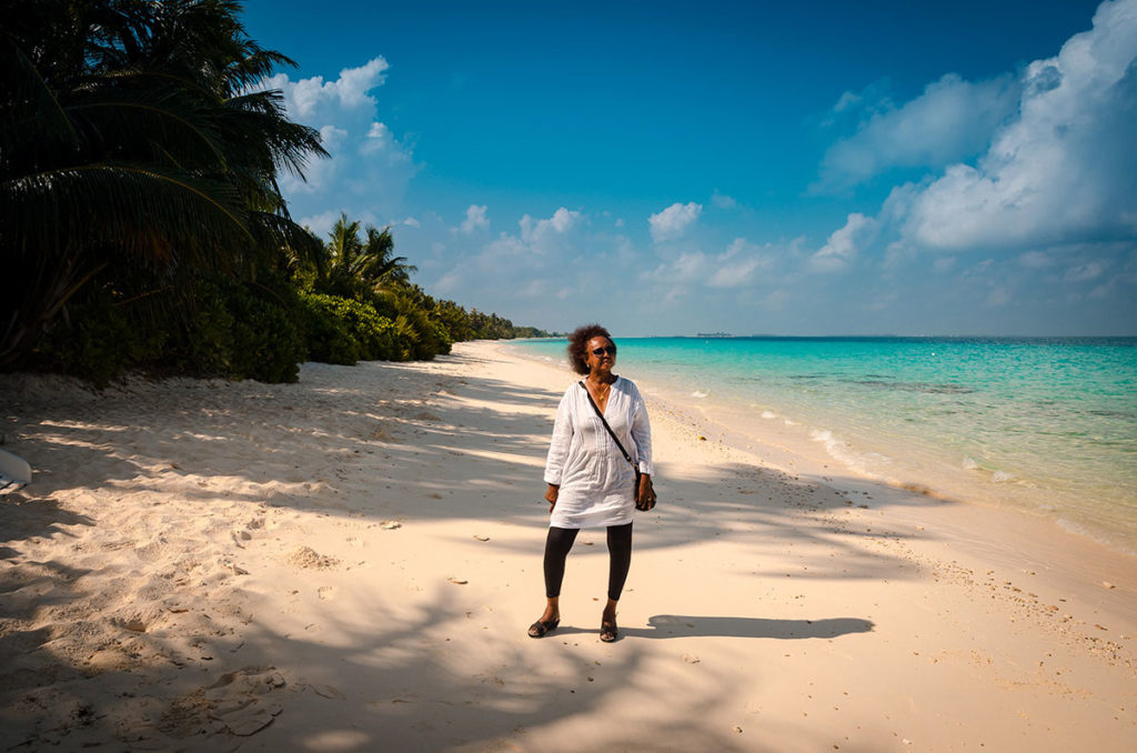 Khadija on a beach - Maldives