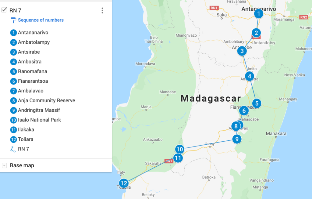 Madagascar RN 7 Map