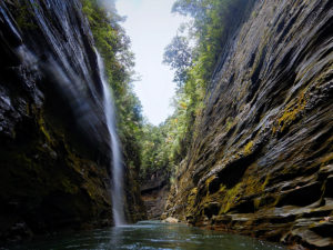 Upper Nevua Gorge With Waterfall