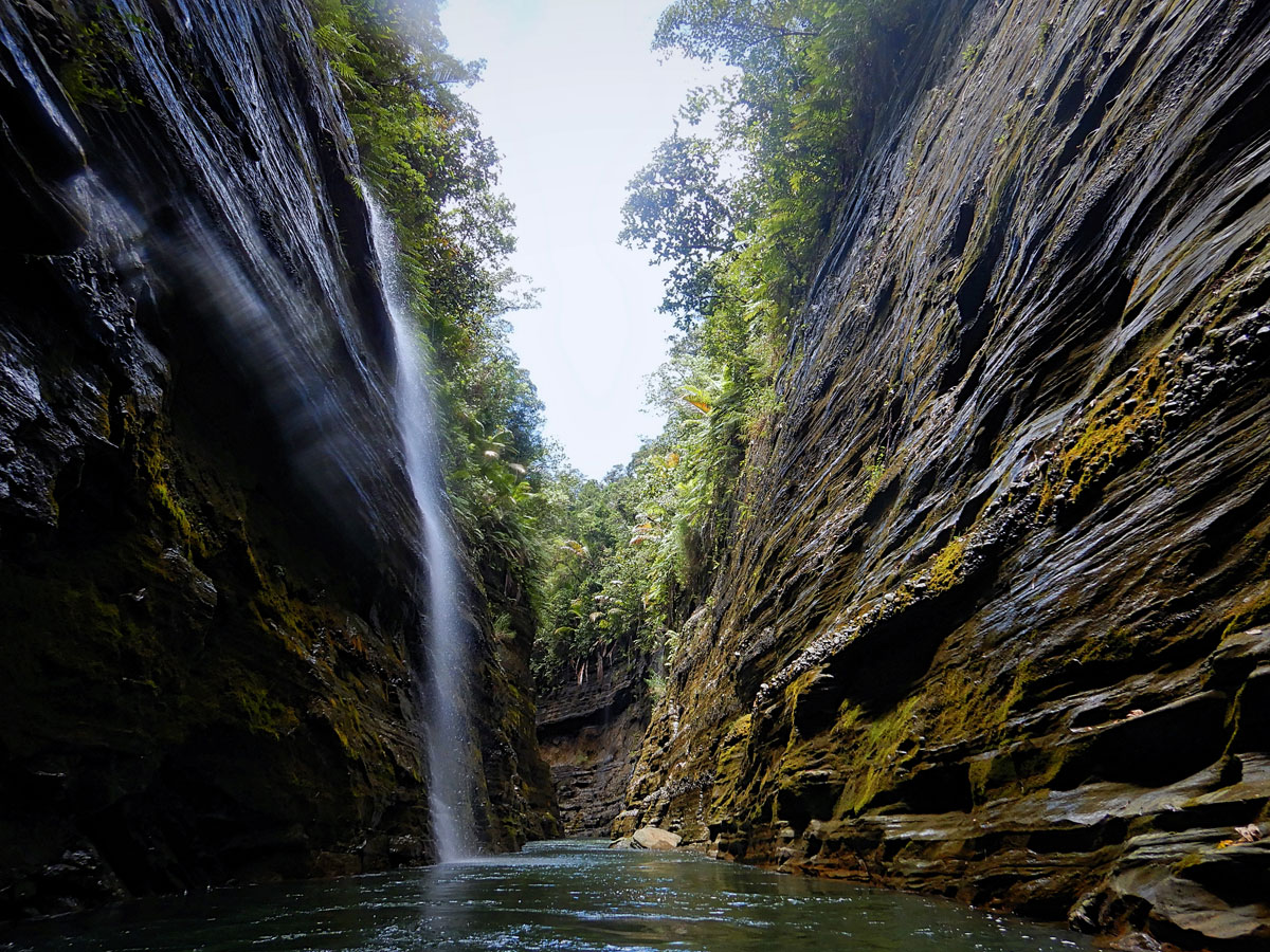 Upper Navua Gorge with Waterfall