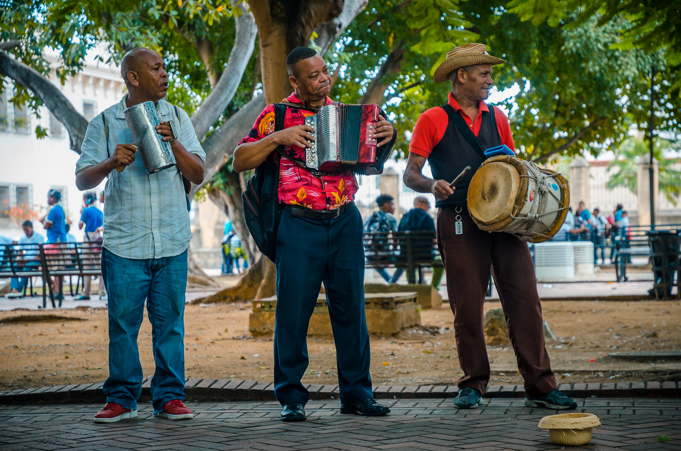 Musicians at Parque Colon, Santo Domingo