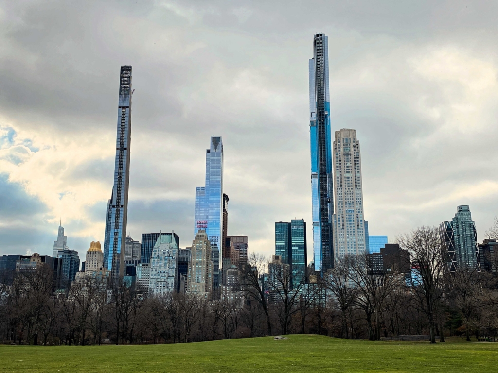 Stick Buildings over Sheep Meadow in Central Park