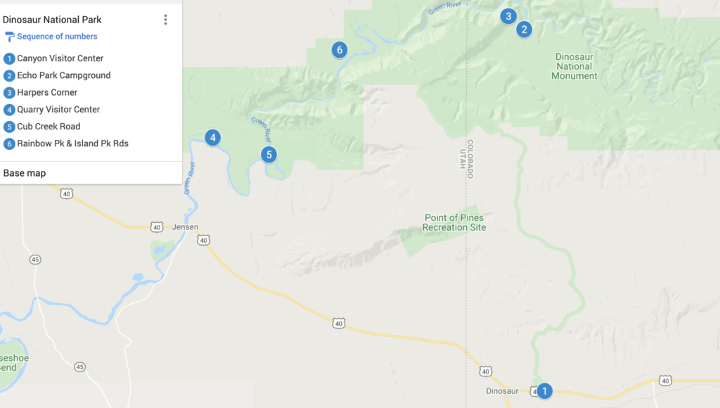 Dinosaur National Monument Map