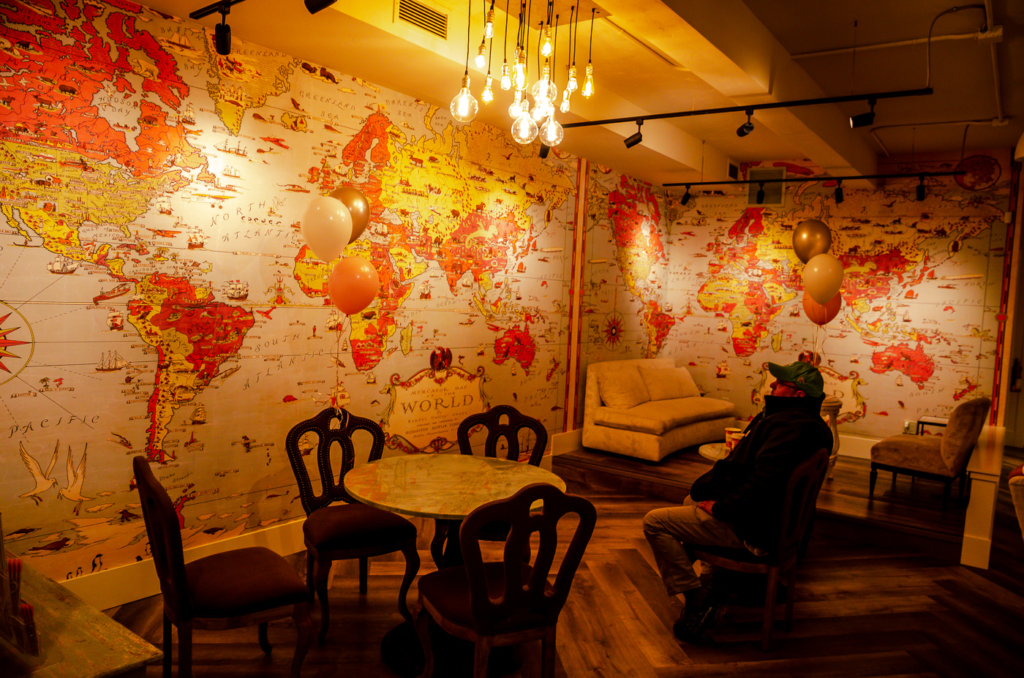 Cafe Boudoir World Map - Whitefish MT