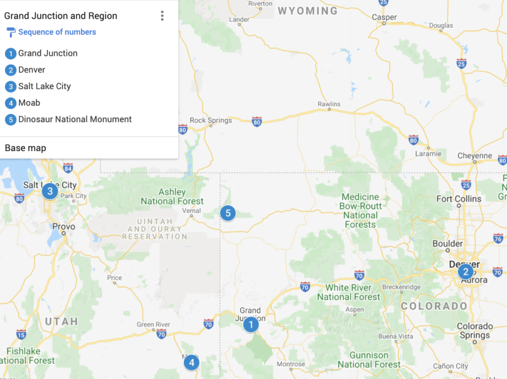 Grand Junction CO and Region Map