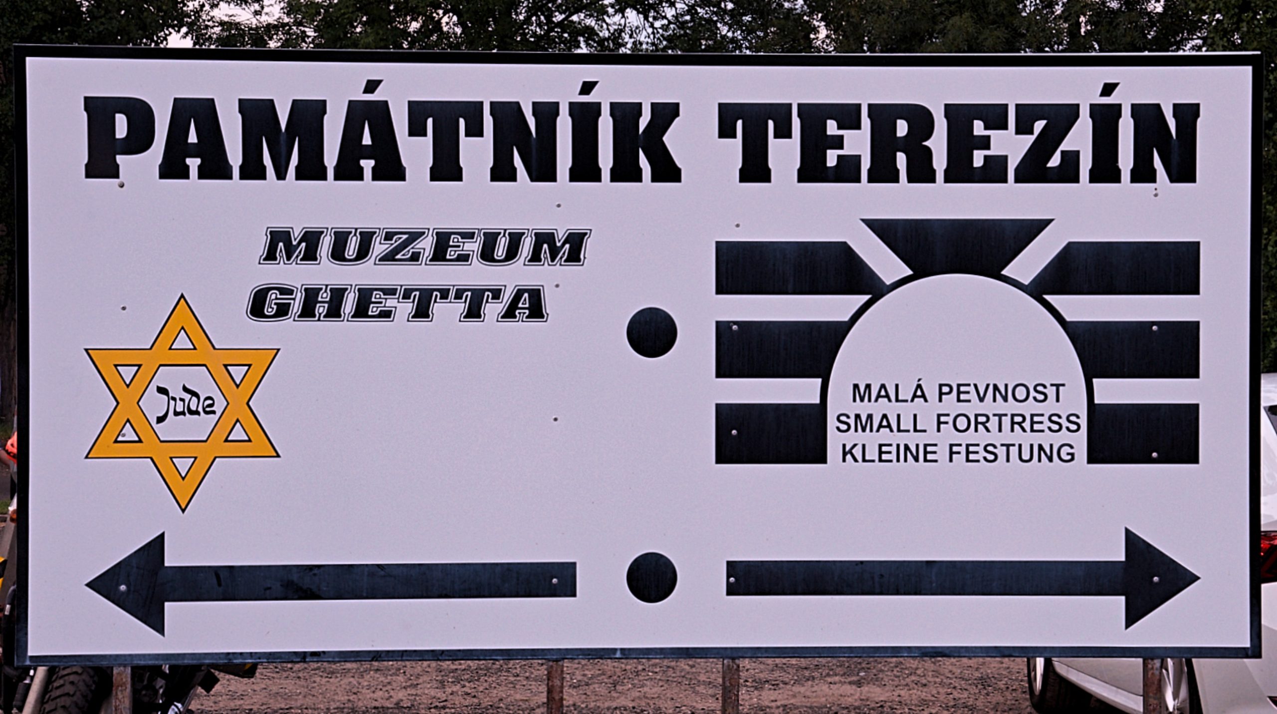 Terezín Memorial Sign