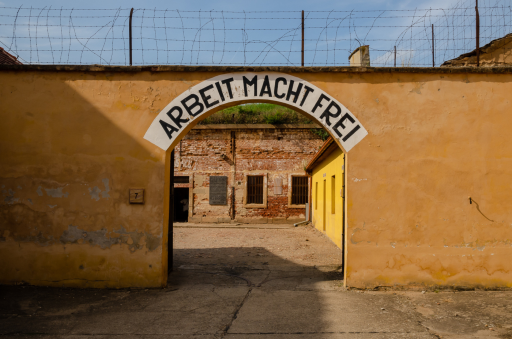 Terezín Small Fortress – “Work Sets You Free” Sign