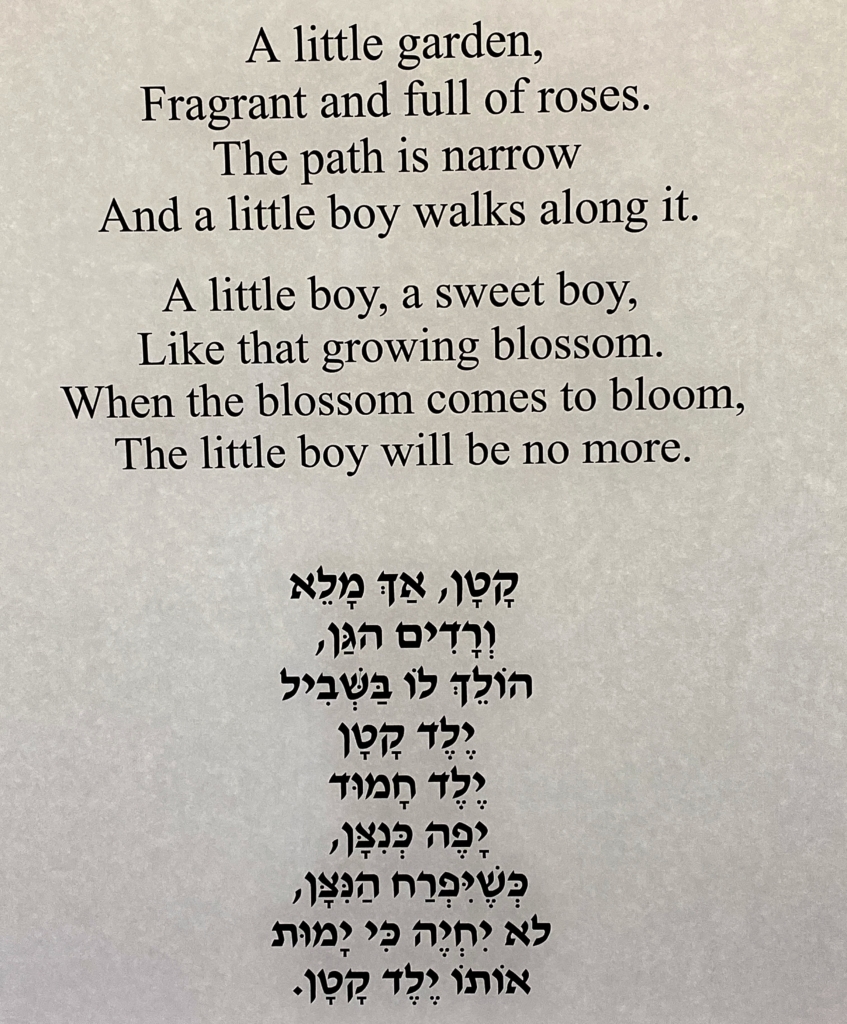 Terezín Ghetto Museum- Boy's Poem