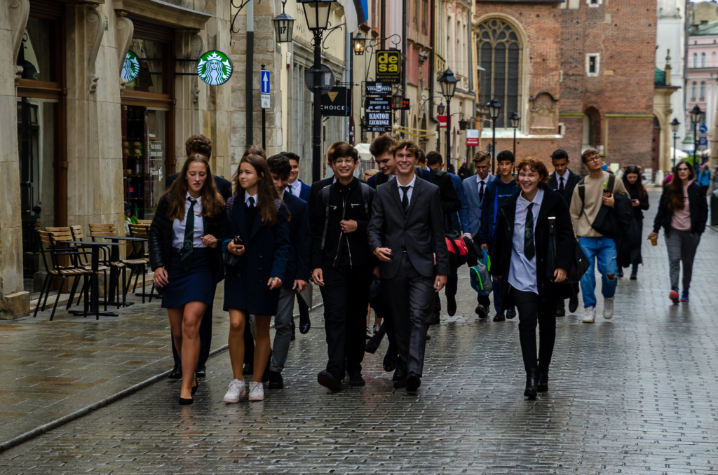 Polish Students in Uniform on St Florian Street