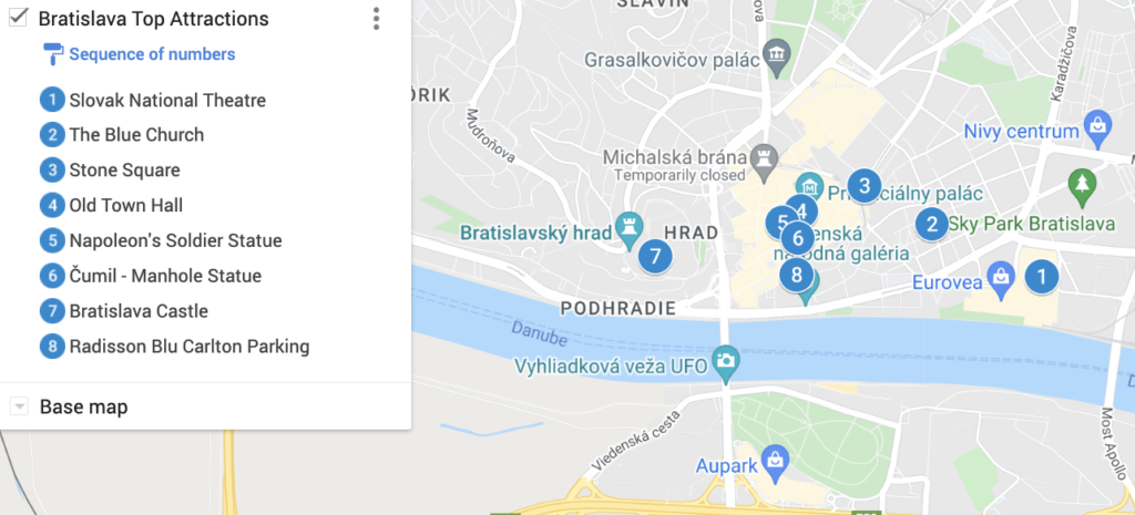 Bratislava Top Attractions Map