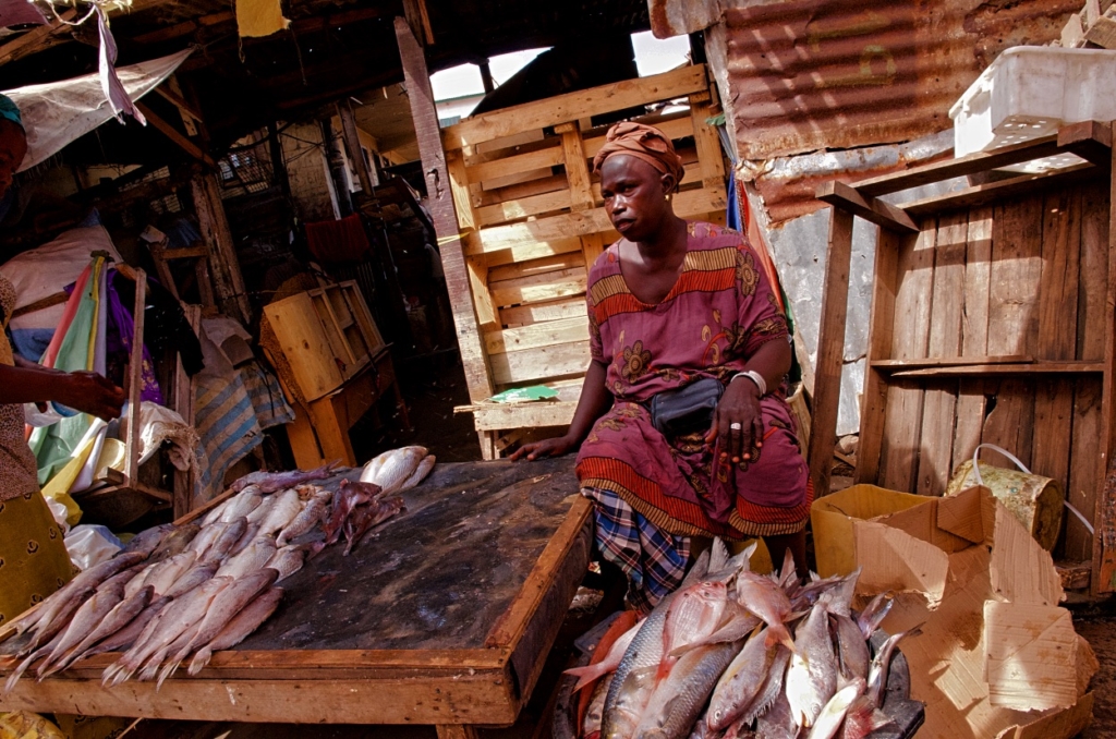 Albert Market, Banjul - Woman Selling Fish
