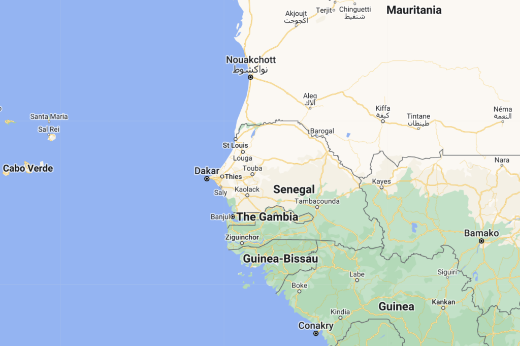2 Map of Gambia and Neighbors