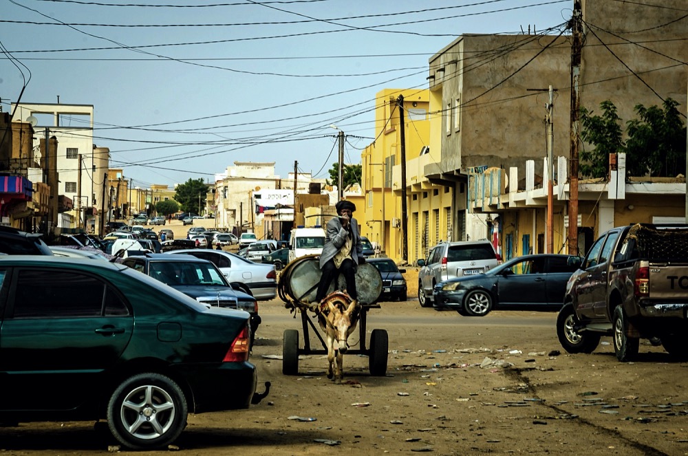 Nouakchott Man on Cart with Donkey