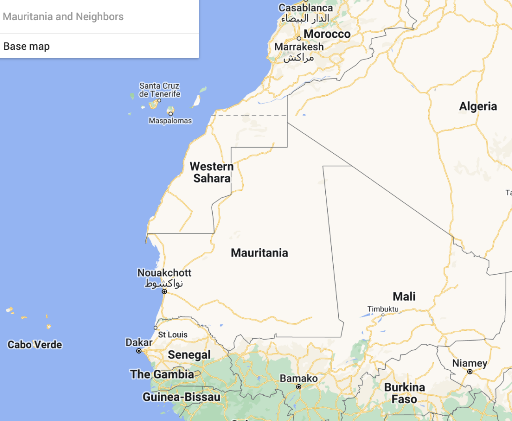 Mauritania & Neighbors Map