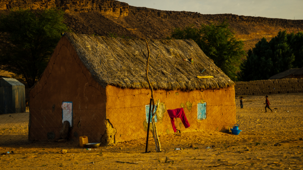 Soil and Grass-Roofed Home, Azougui, Mauritania