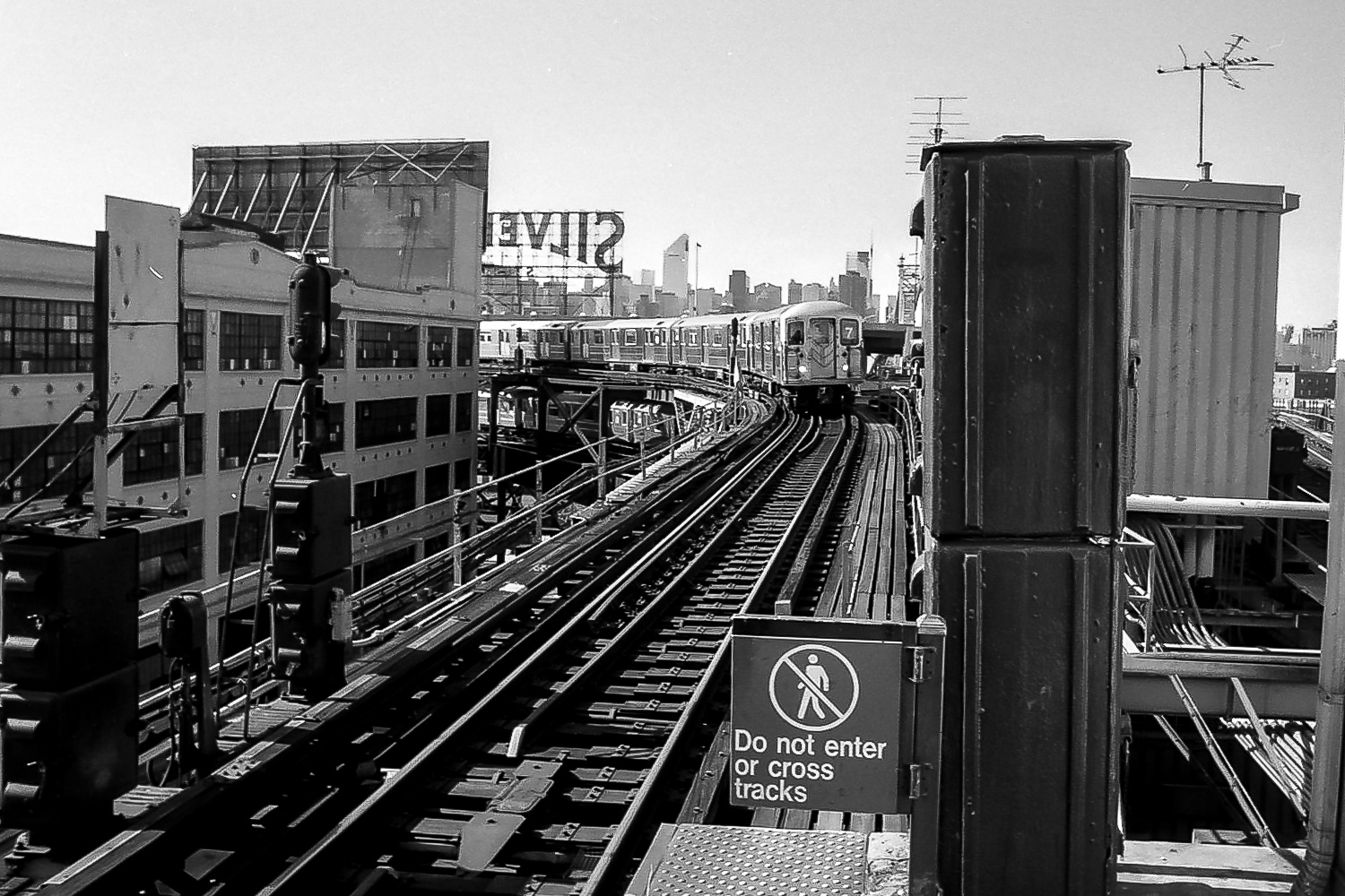 Train with Manhattan Skyline, Queens