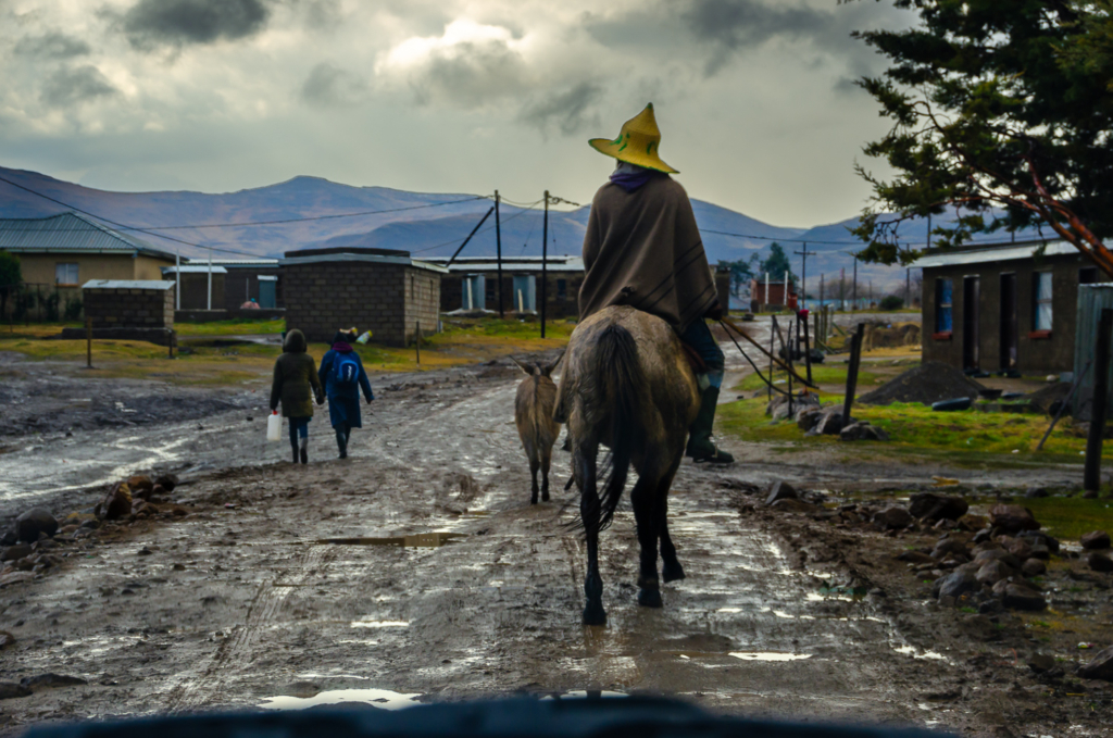 Man with Blanket on Horse - Lesotho